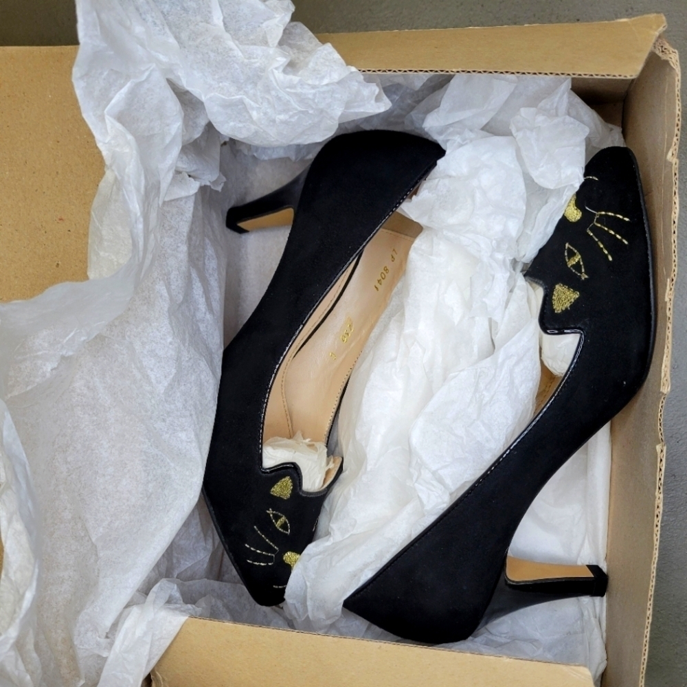 [BNIB] Chaussure Lapin Handcrafted Cat Embroidered Heels from Korea US 6 - Picture 10 of 13